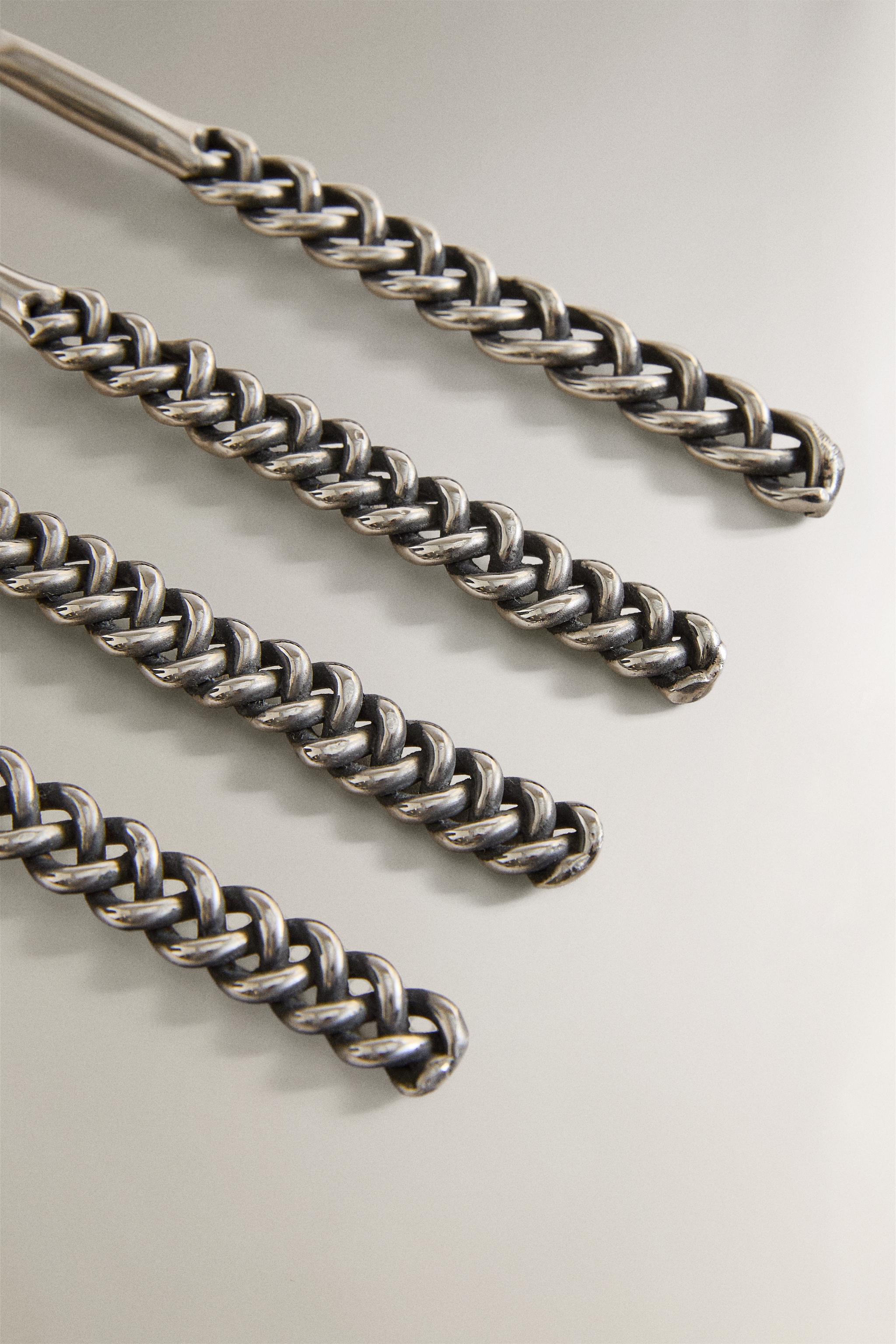 PACK OF DESSERT FORKS WITH BRAIDED METAL HANDLES (PACK OF 4)